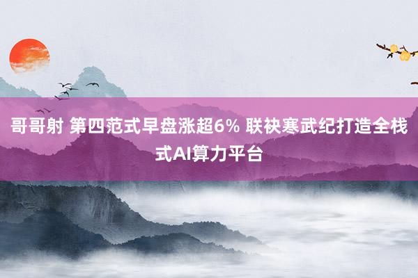 哥哥射 第四范式早盘涨超6% 联袂寒武纪打造全栈式AI算力平台