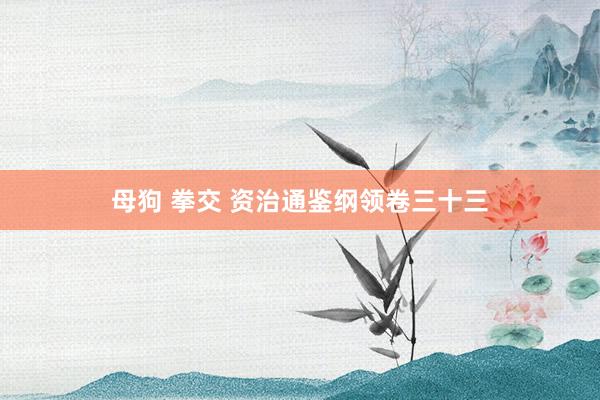 母狗 拳交 资治通鉴纲领卷三十三