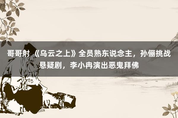 哥哥射 《乌云之上》全员熟东说念主，孙俪挑战悬疑剧，李小冉演出恶鬼拜佛